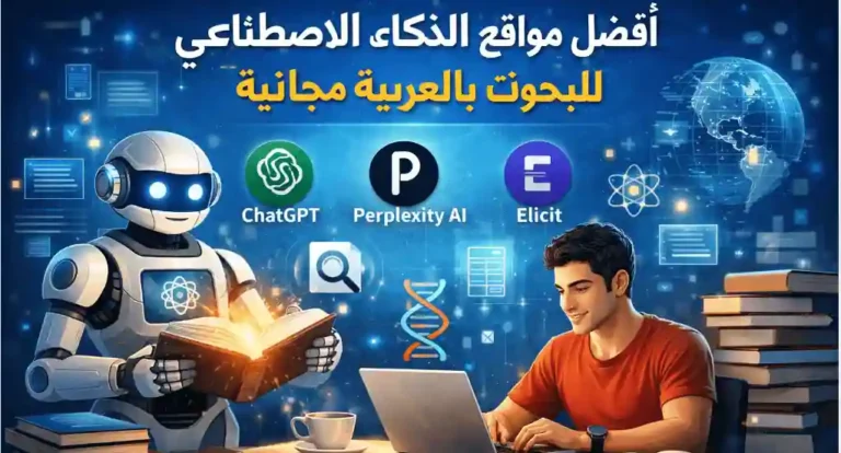 مواقع الذكاء الاصطناعي للبحوث بالعربية مجانية